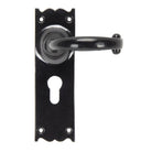Black Cottage Lever Euro Lock Set | From The Anvil - Lever Euro - From The Anvil - Yester Home