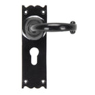 Black Cottage Lever Euro Lock Set | From The Anvil - Lever Euro - From The Anvil - Yester Home