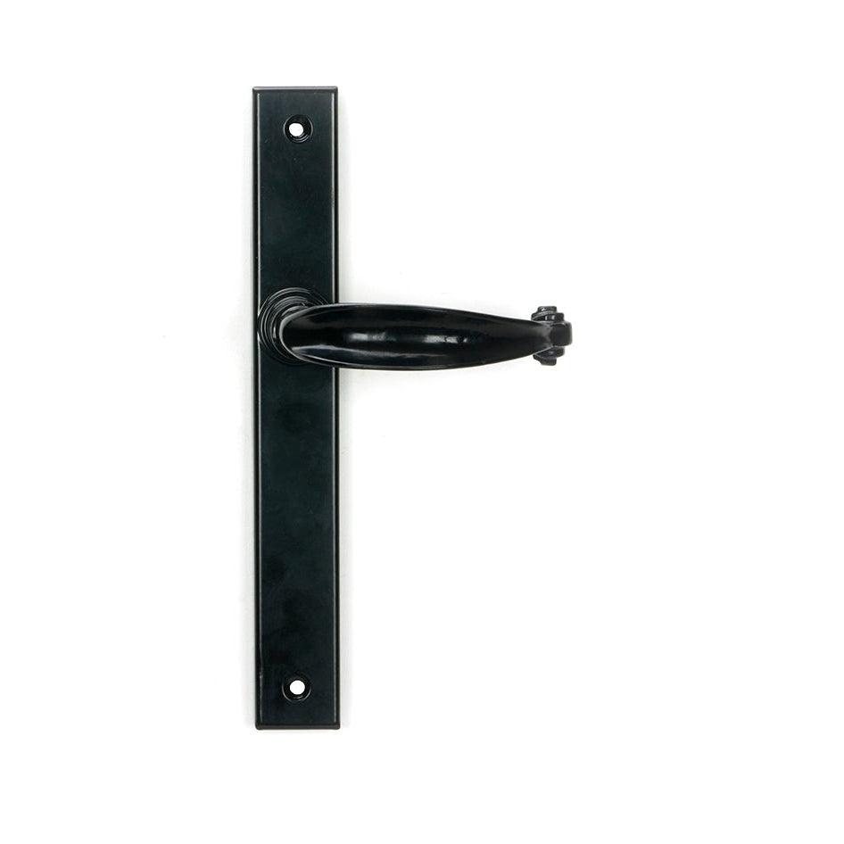 Black Cottage Slimline Lever Espag. Latch Set | From The Anvil-Espagnolette-Yester Home