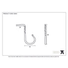 Black Cup Hook - Large | From The Anvil-Cup Hooks-Yester Home