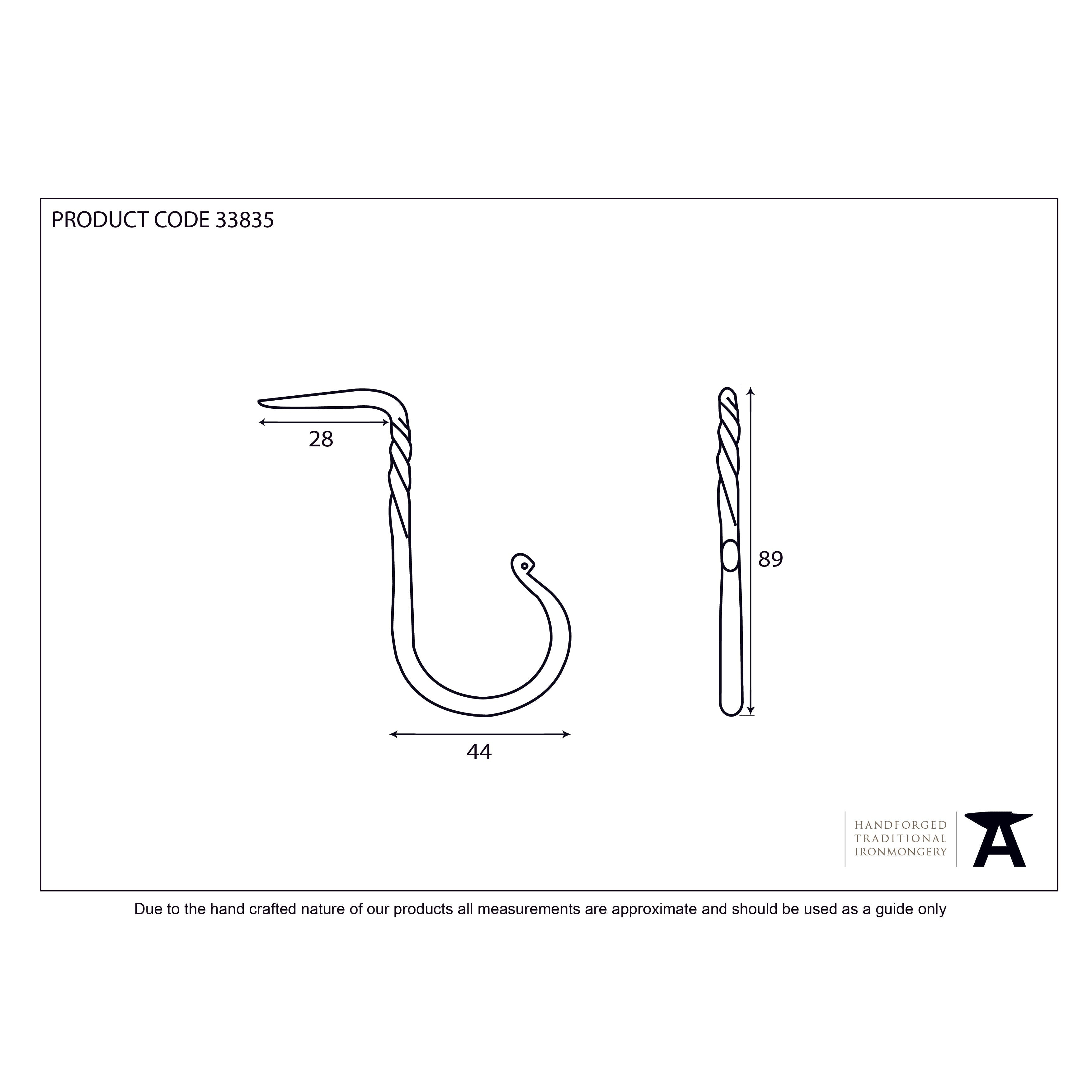 Black Cup Hook - Large | From The Anvil-Cup Hooks-Yester Home
