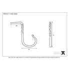 Black Cup Hook - Medium | From The Anvil-Cup Hooks-Yester Home