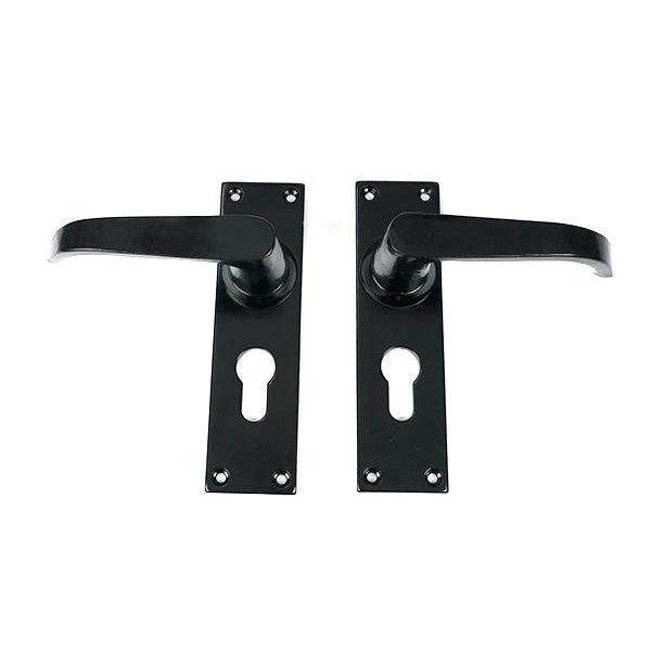 Black Deluxe Lever Euro Lock Set | From The Anvil-Lever Euro-Yester Home