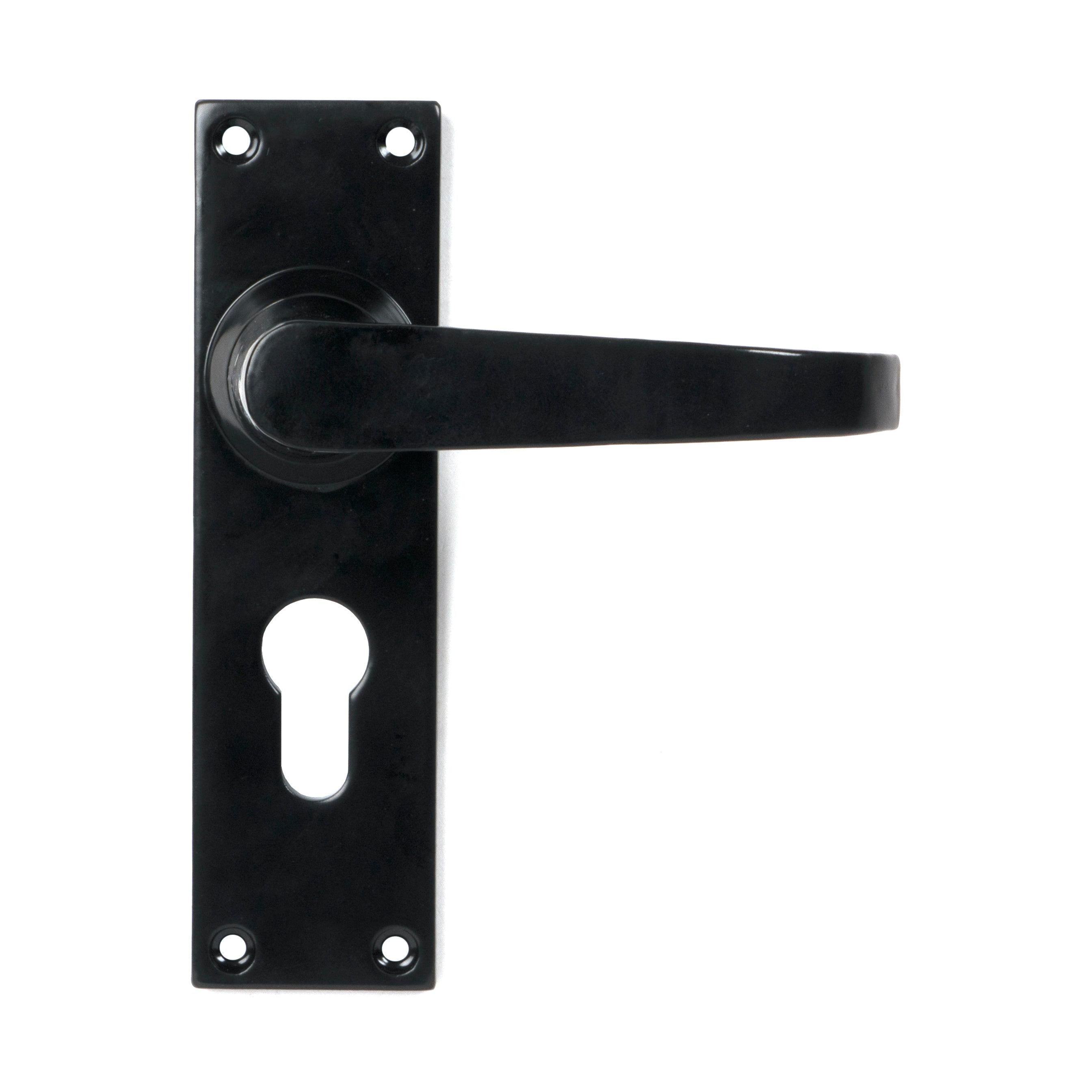 Black Deluxe Lever Euro Lock Set | From The Anvil - Lever Euro - From The Anvil - Yester Home