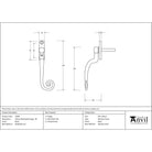 Black Deluxe Monkeytail Espag - RH | From The Anvil - Espag. Fasteners - From The Anvil - Yester Home