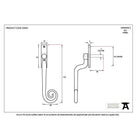 Black Deluxe Monkeytail Espag - RH | From The Anvil-Espag. Fasteners-Yester Home