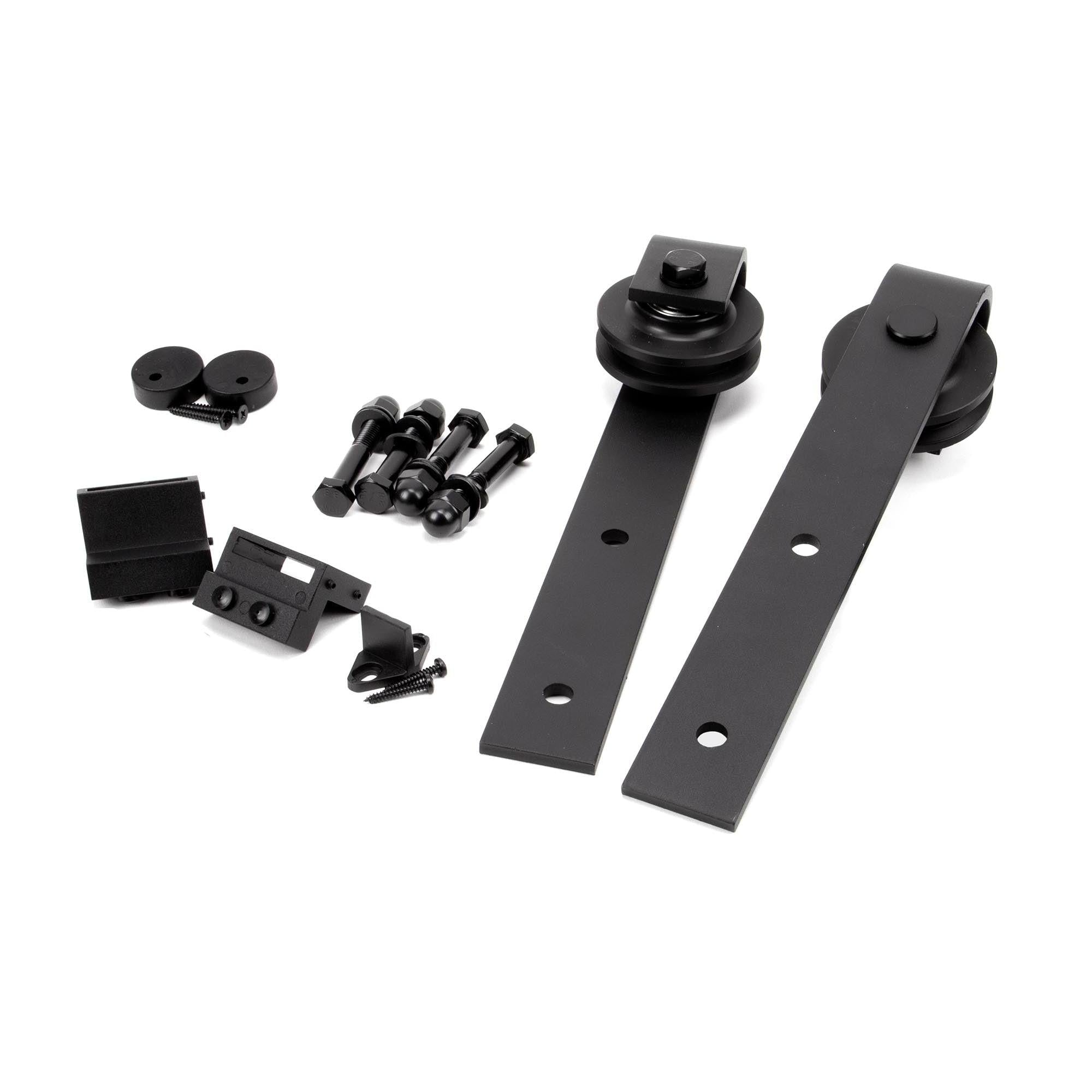 Black Door Hanging Set for Sliding Door Kit | From The Anvil - Sliding Door Hardware - From The Anvil - Yester Home
