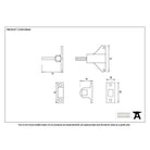 Black Fanlight Catch with two Keeps | From The Anvil-Fanlight Catches-Yester Home