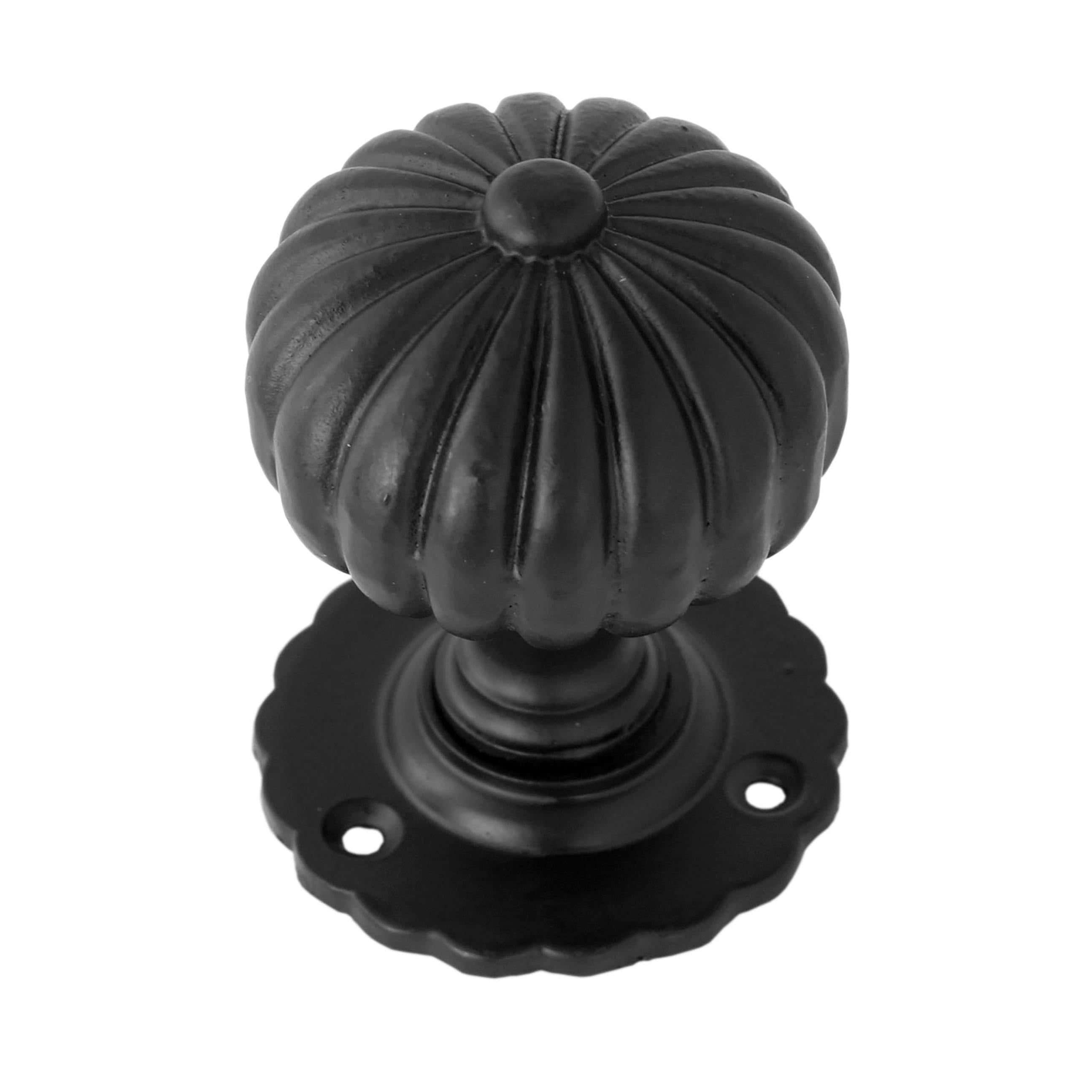 Black Flower Mortice Knob Set | From The Anvil - Mortice Knobs - From The Anvil - Yester Home