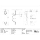 Black Gothic Thumblatch | From The Anvil - Thumblatches - From The Anvil - Yester Home