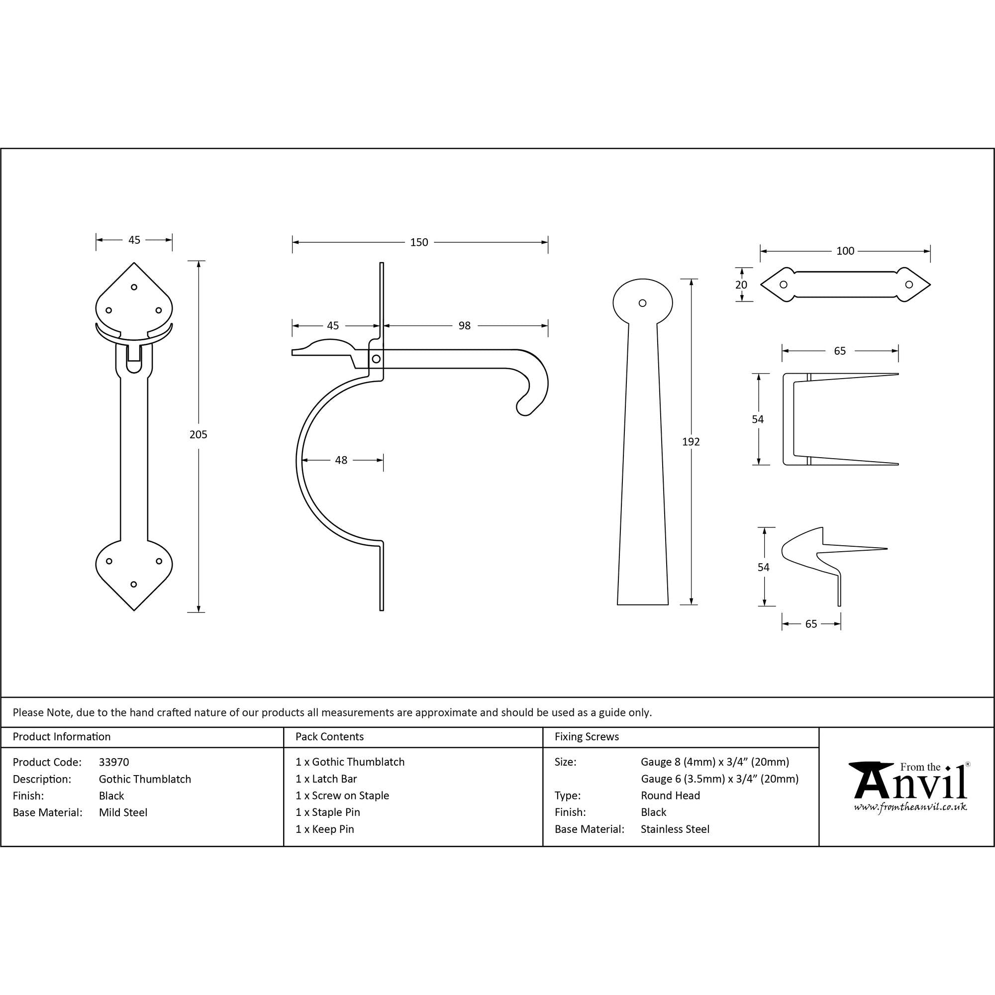 Black Gothic Thumblatch | From The Anvil - Thumblatches - From The Anvil - Yester Home