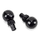 Black Hammered Ball Curtain Finial (pair) | From The Anvil-Finials-Yester Home