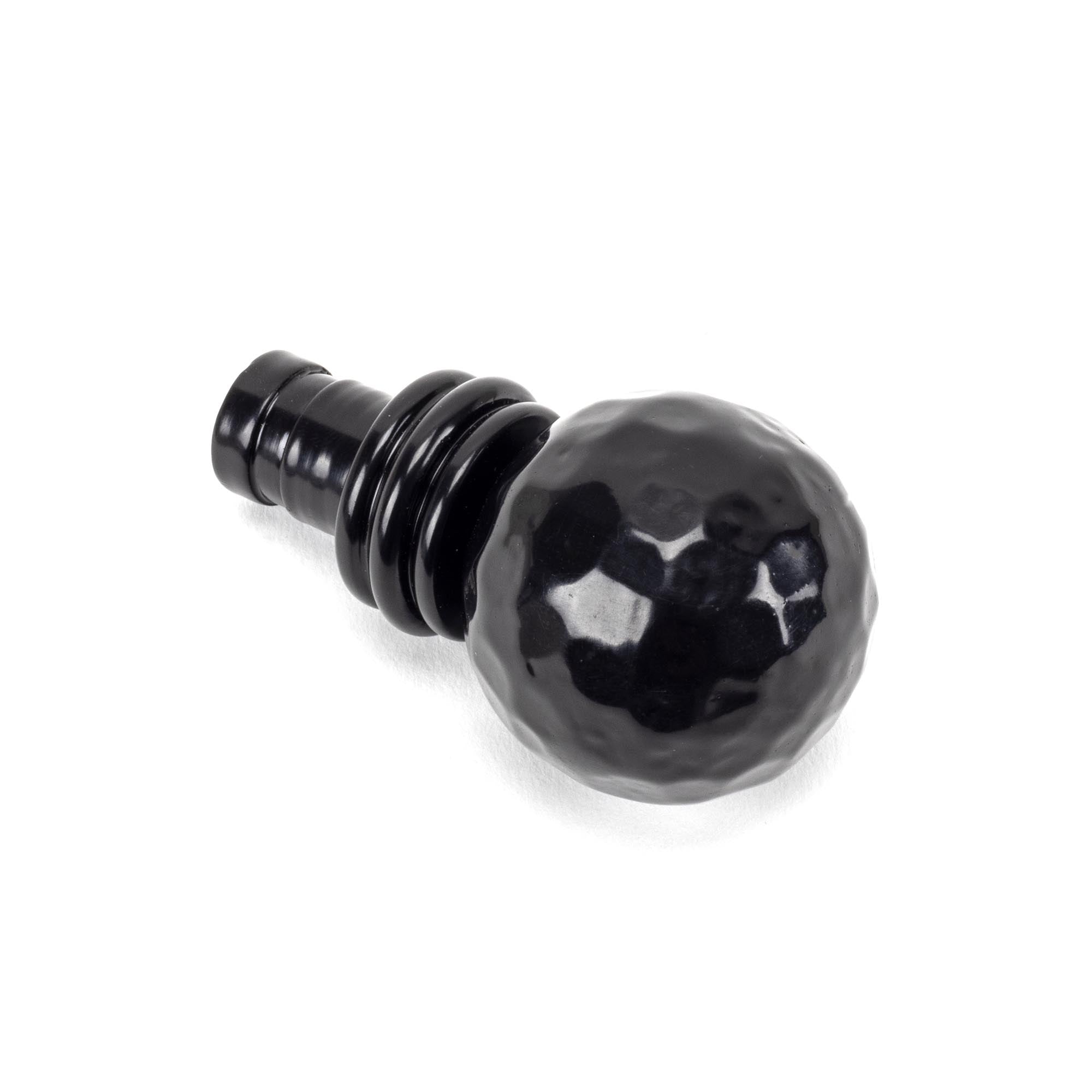 Black Hammered Ball Curtain Finial (pair) | From The Anvil - Finials - From The Anvil - Yester Home