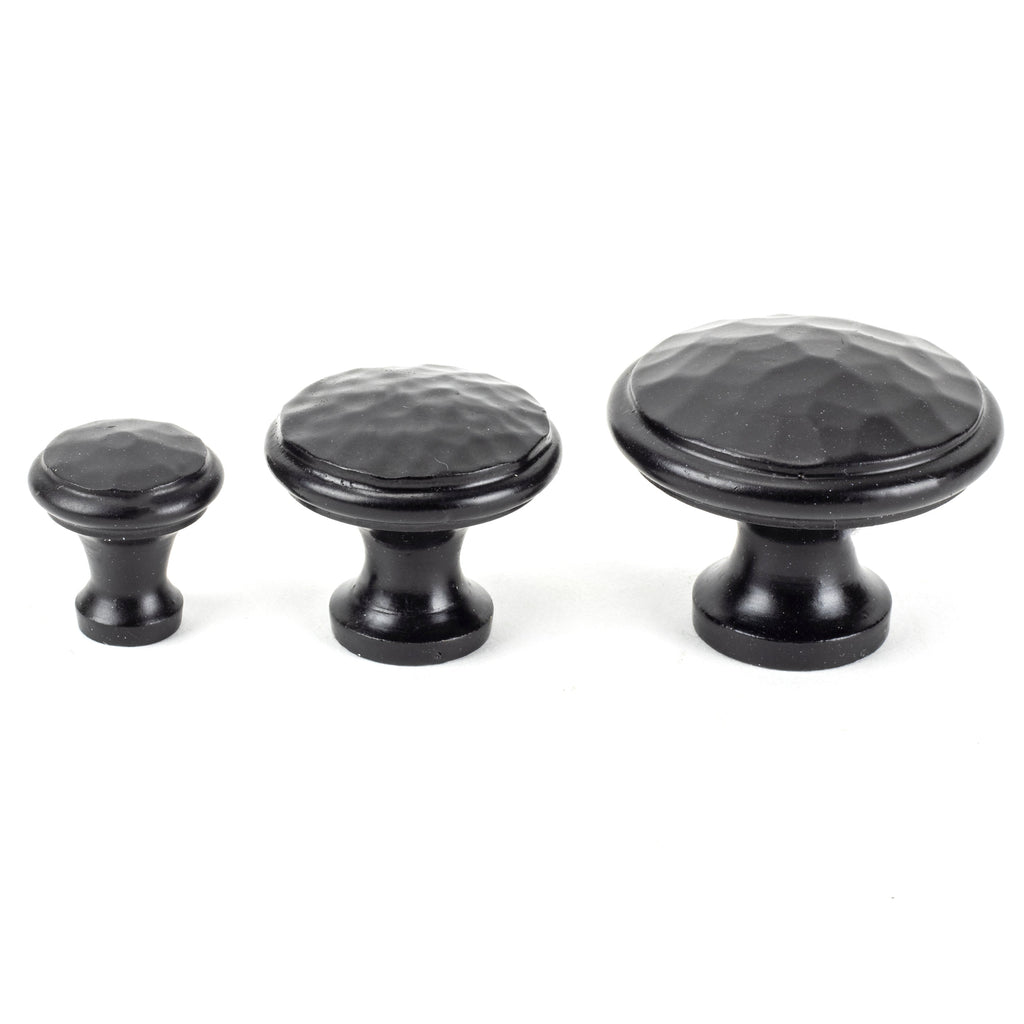 Black Hammered Cabinet Knob - Large | From The Anvil-Cabinet Knobs-Yester Home