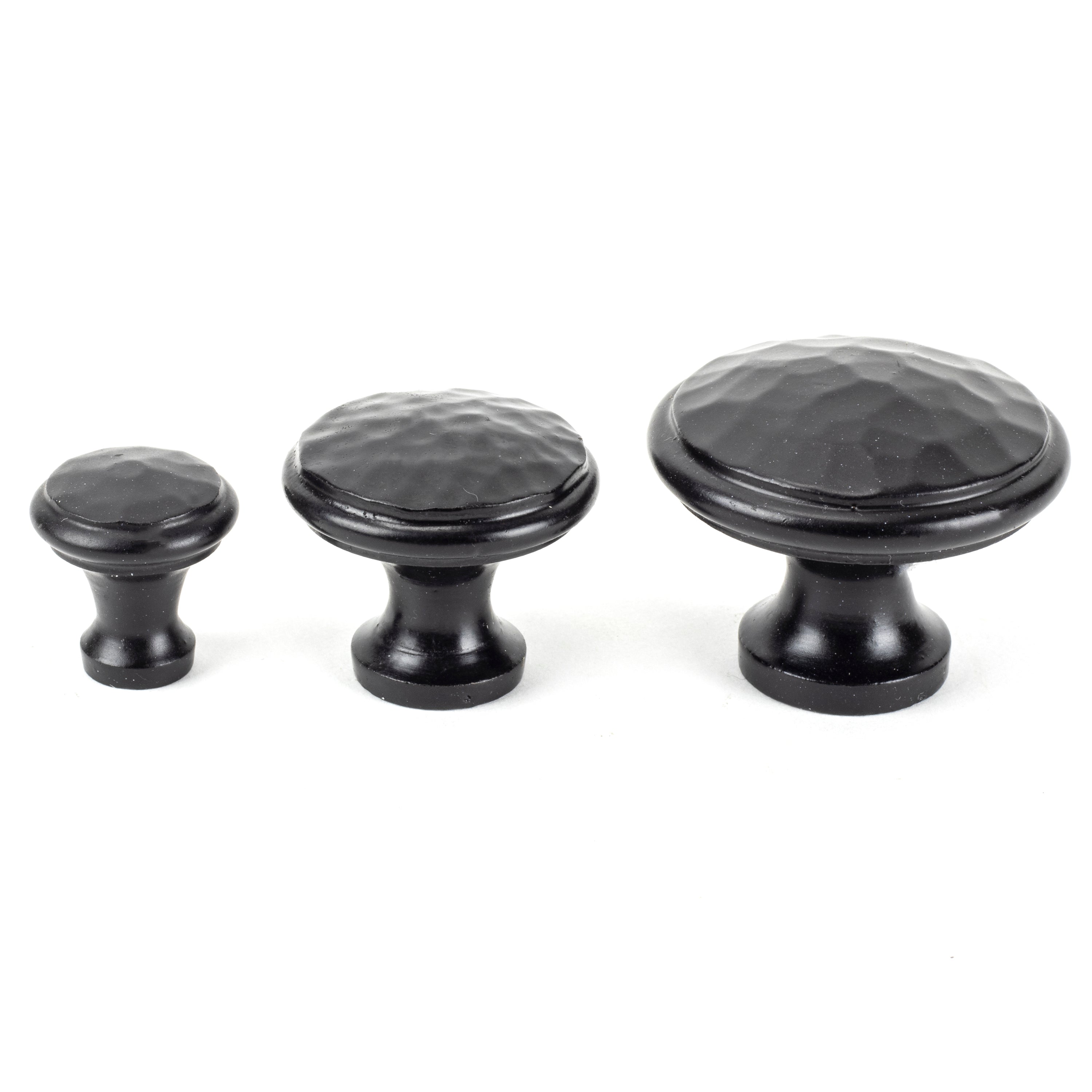 Black Hammered Cabinet Knob - Medium | From The Anvil-Cabinet Knobs-Yester Home
