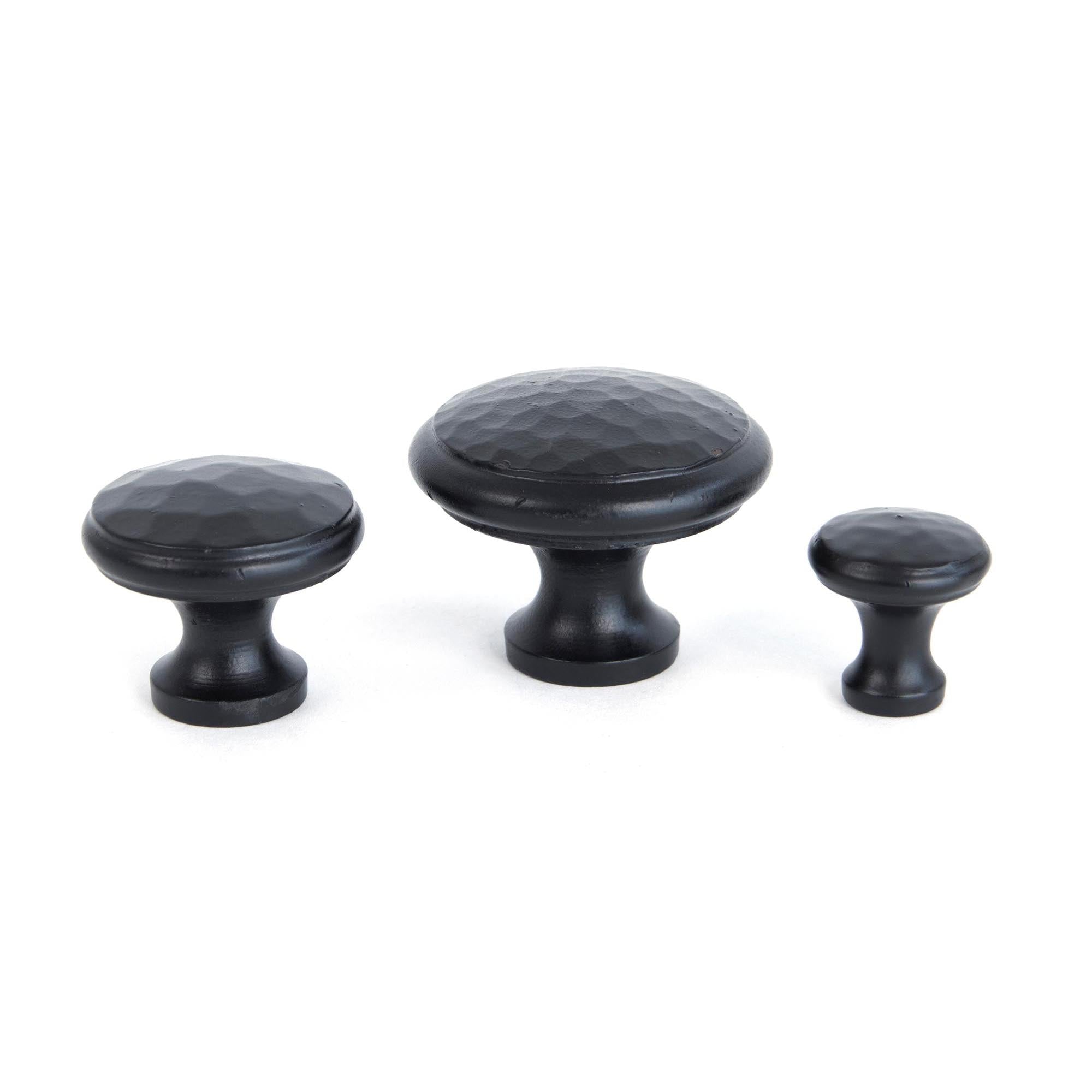 Black Hammered Cabinet Knob - Medium | From The Anvil - Cabinet Knobs - From The Anvil - Yester Home