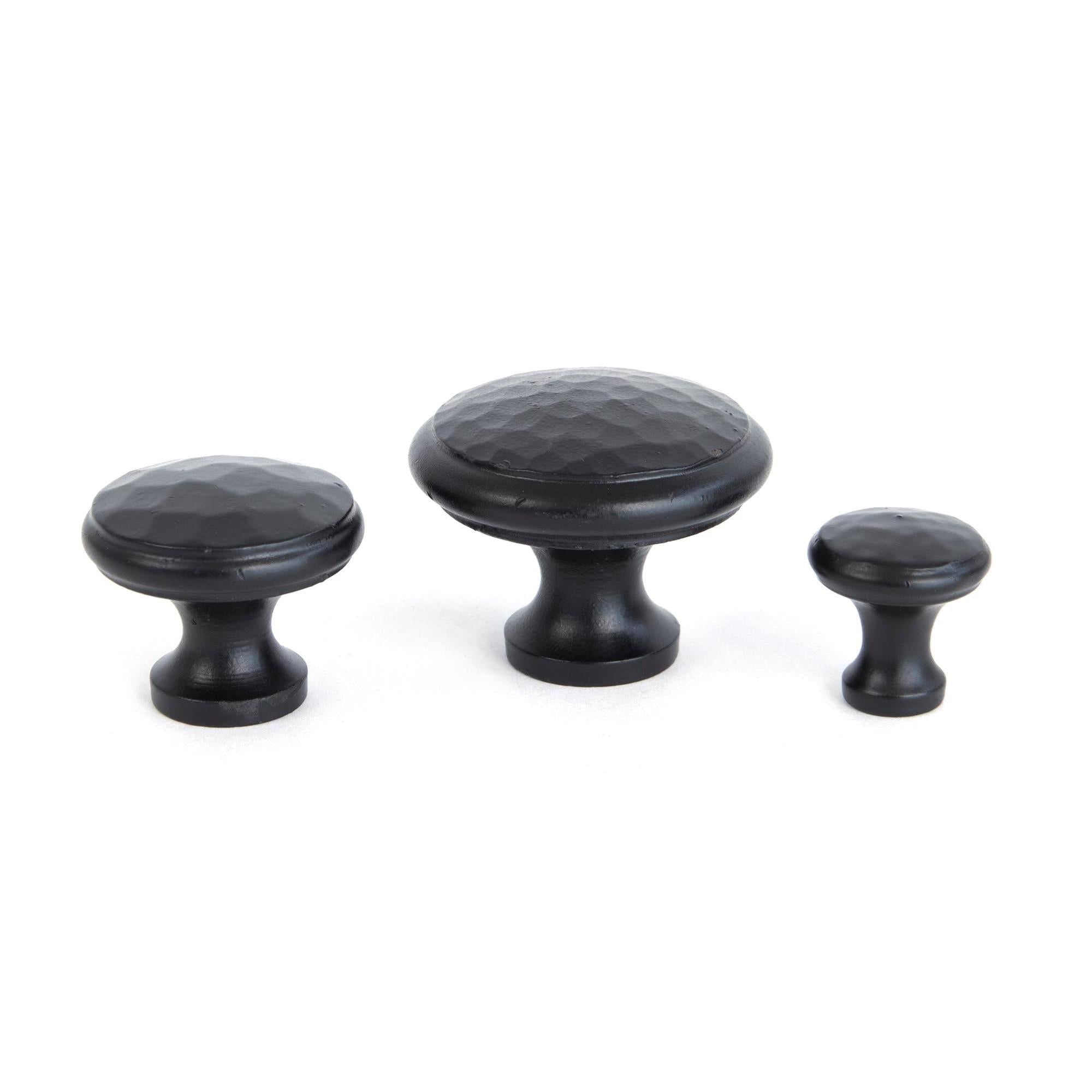 Black Hammered Cabinet Knob - Small | From The Anvil - Cabinet Knobs - From The Anvil - Yester Home