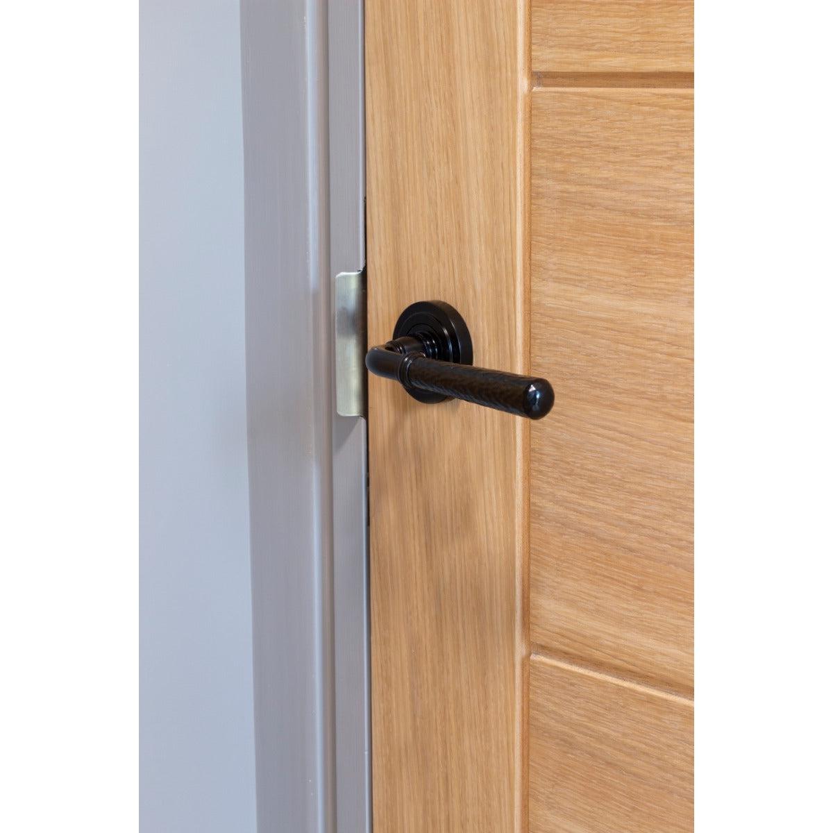 Black Hammered Newbury Lever on Rose Set (Art Deco) - Unsprung | From The Anvil-Concealed-Yester Home