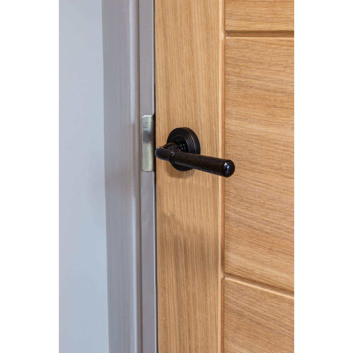 Black Hammered Newbury Lever on Rose Set (Beehive) - Unsprung | From The Anvil-Concealed-Yester Home