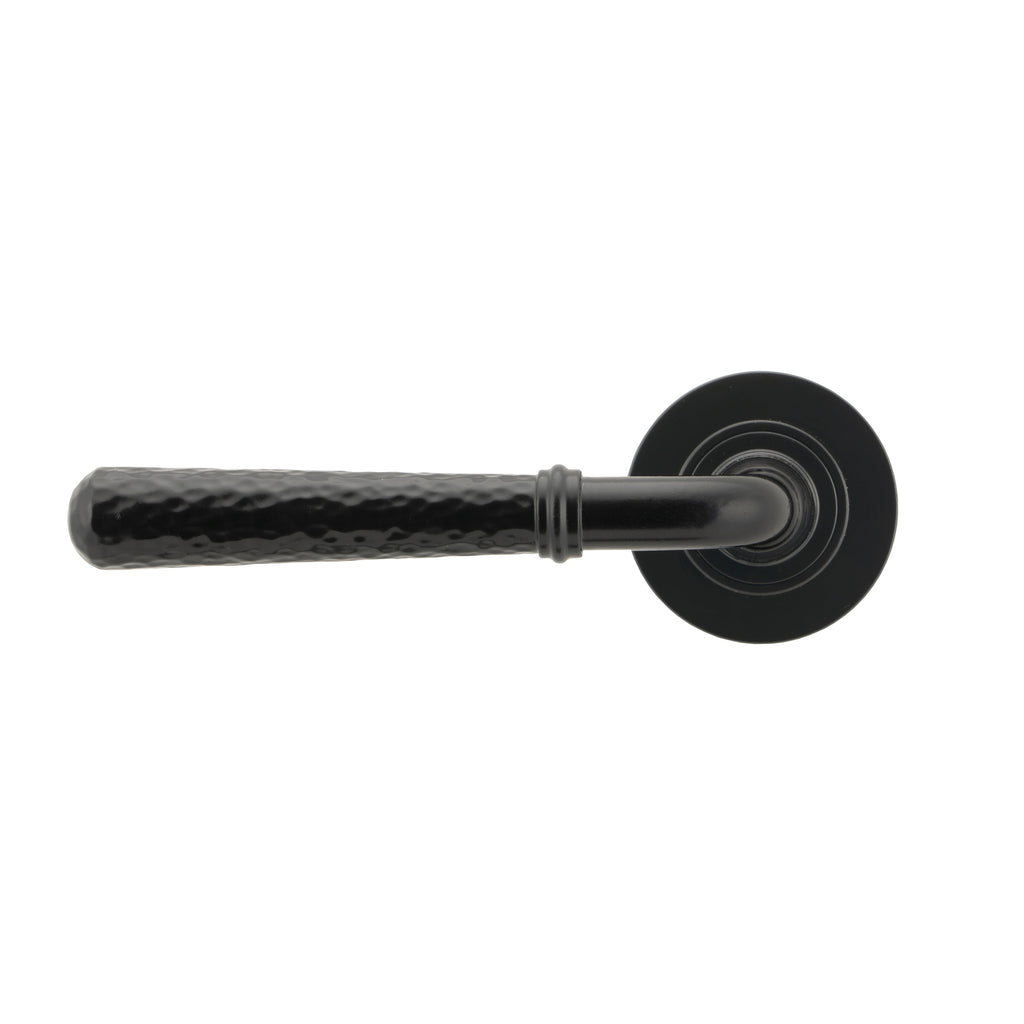 Black Hammered Newbury Lever on Rose Set (Plain) | From The Anvil-Concealed-Yester Home