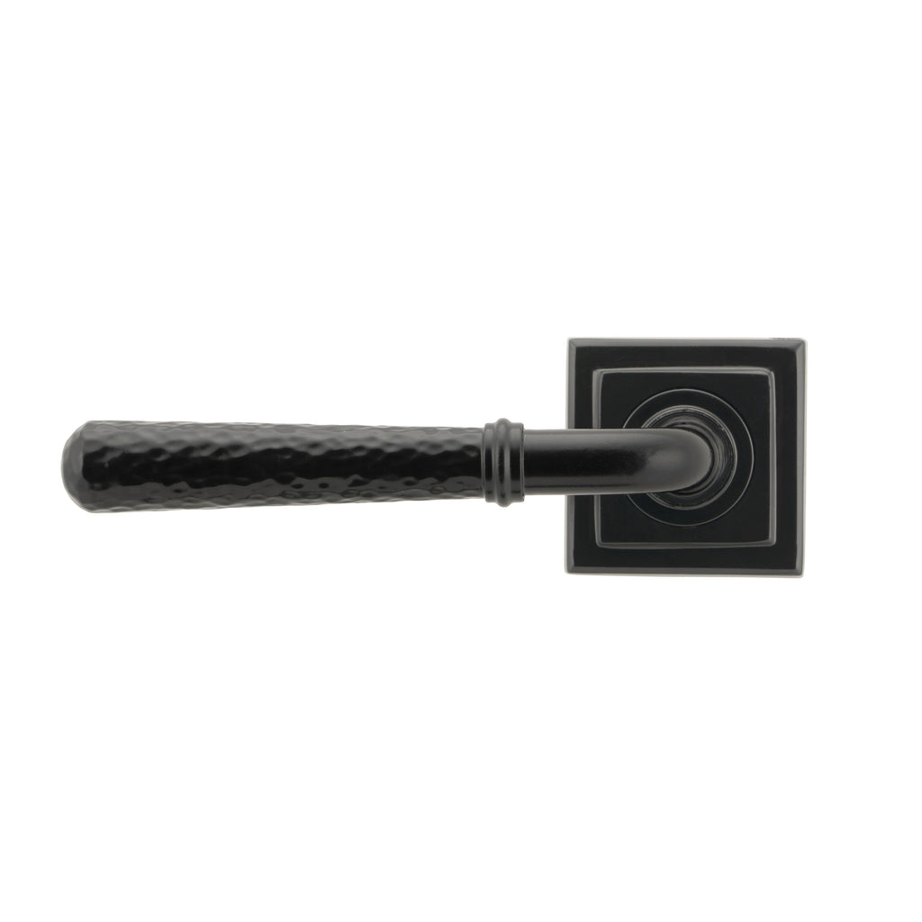 Black Hammered Newbury Lever on Rose Set (Square) | From The Anvil-Concealed-Yester Home
