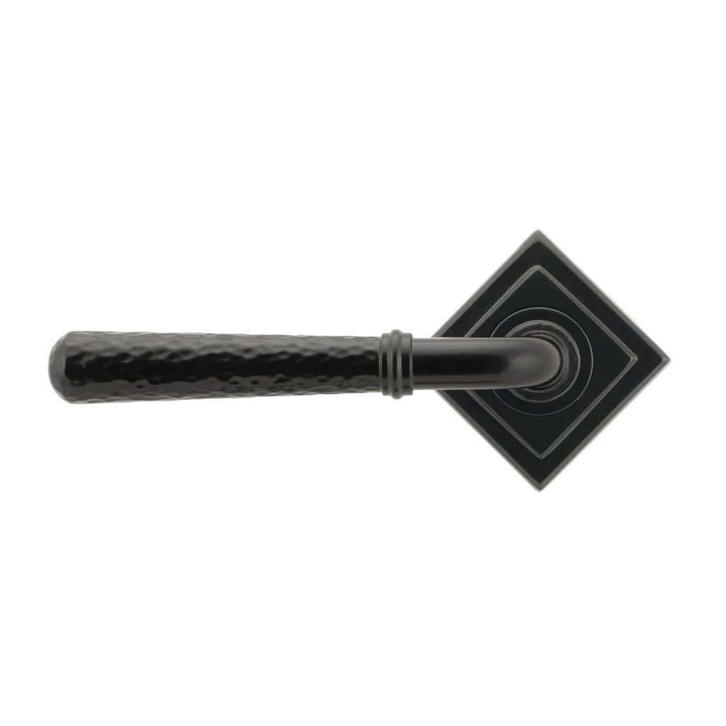 Black Hammered Newbury Lever on Rose Set (Square) | From The Anvil-Concealed-Yester Home