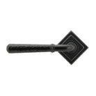Black Hammered Newbury Lever on Rose Set (Square) - Unsprung | From The Anvil - Concealed - From The Anvil - Yester Home