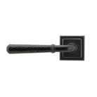 Black Hammered Newbury Lever on Rose Set (Square) - Unsprung | From The Anvil-Concealed-Yester Home