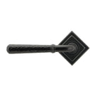 Black Hammered Newbury Lever on Rose Set (Square) - Unsprung | From The Anvil-Concealed-Yester Home