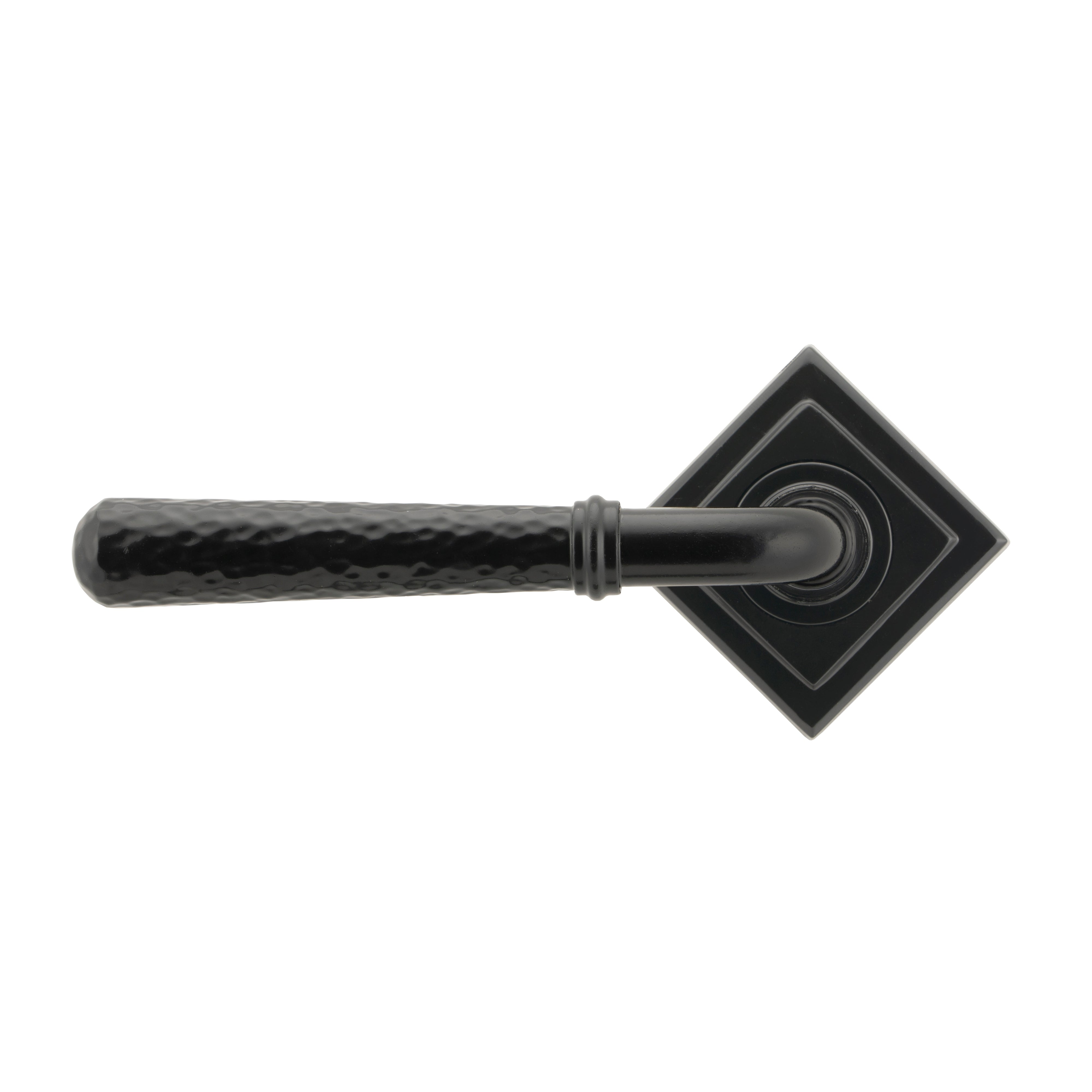 Black Hammered Newbury Lever on Rose Set (Square) - Unsprung | From The Anvil-Concealed-Yester Home