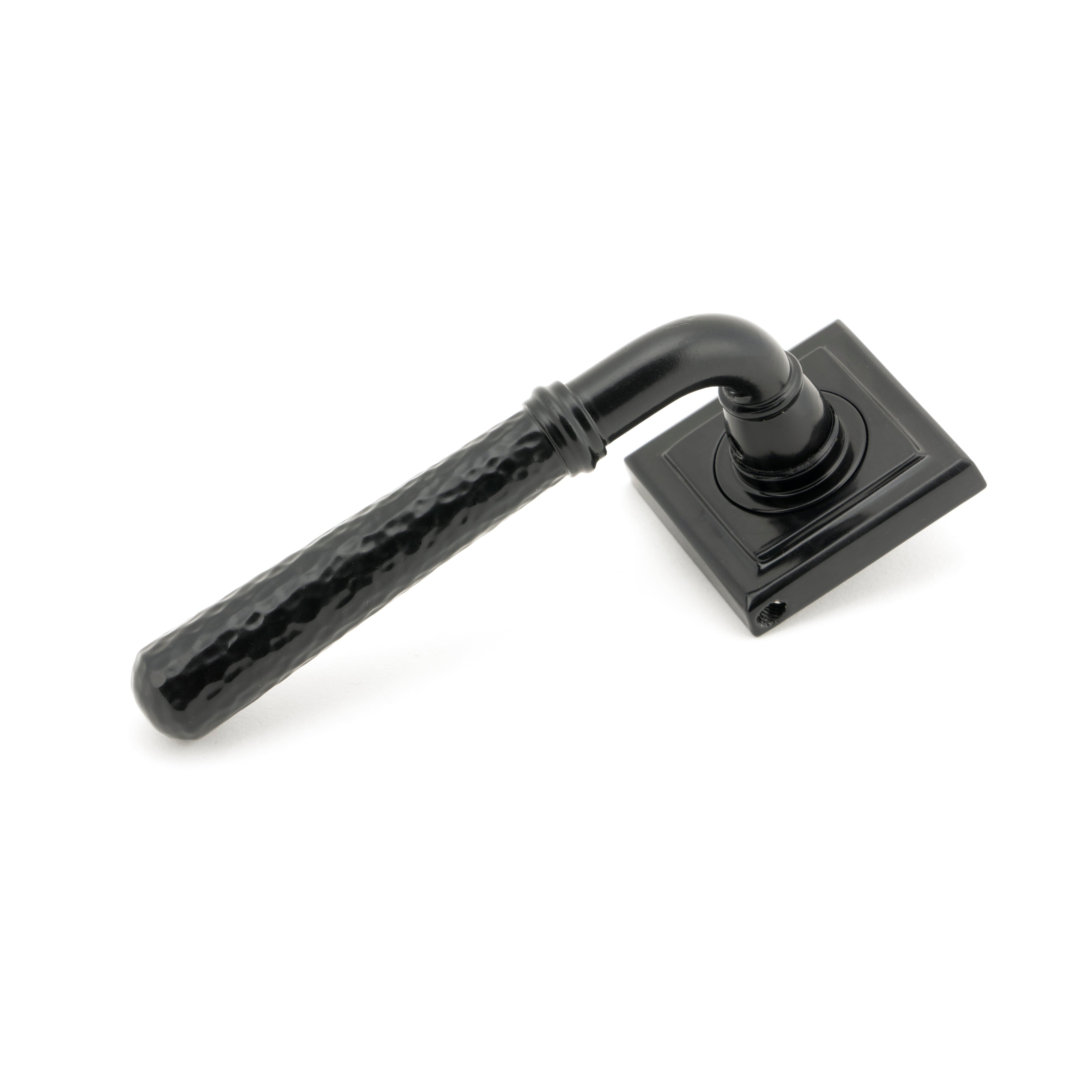 Black Hammered Newbury Lever on Rose Set (Square) - Unsprung | From The Anvil-Concealed-Yester Home
