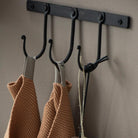 Black Iron Rack With 3 Hooks-Hooks-Yester Home