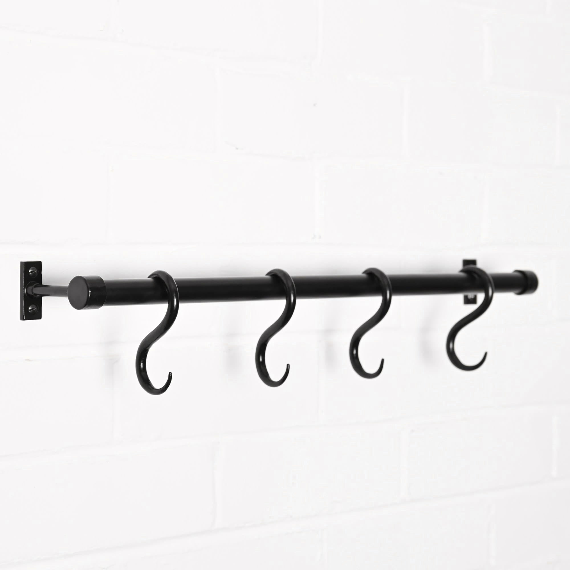 Black Iron Hanging Rail-Hook Rails-Yester Home