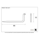 Black L Hook - Large | From The Anvil-L Hooks-Yester Home