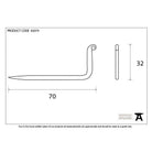 Black L Hook - Small | From The Anvil-L Hooks-Yester Home