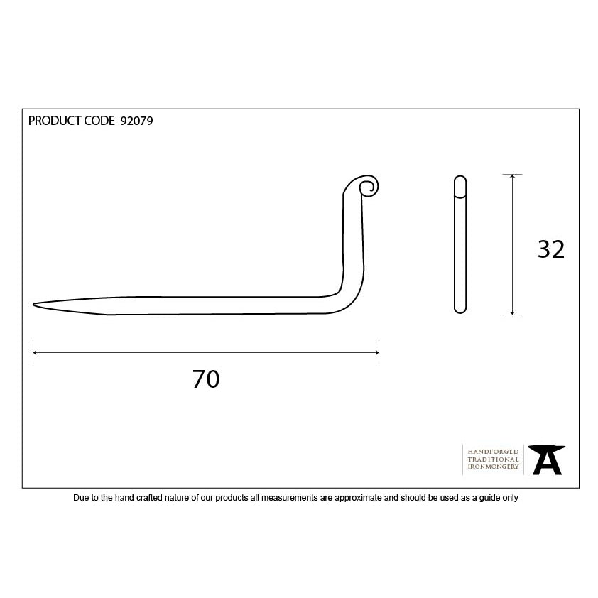 Black L Hook - Small | From The Anvil-L Hooks-Yester Home