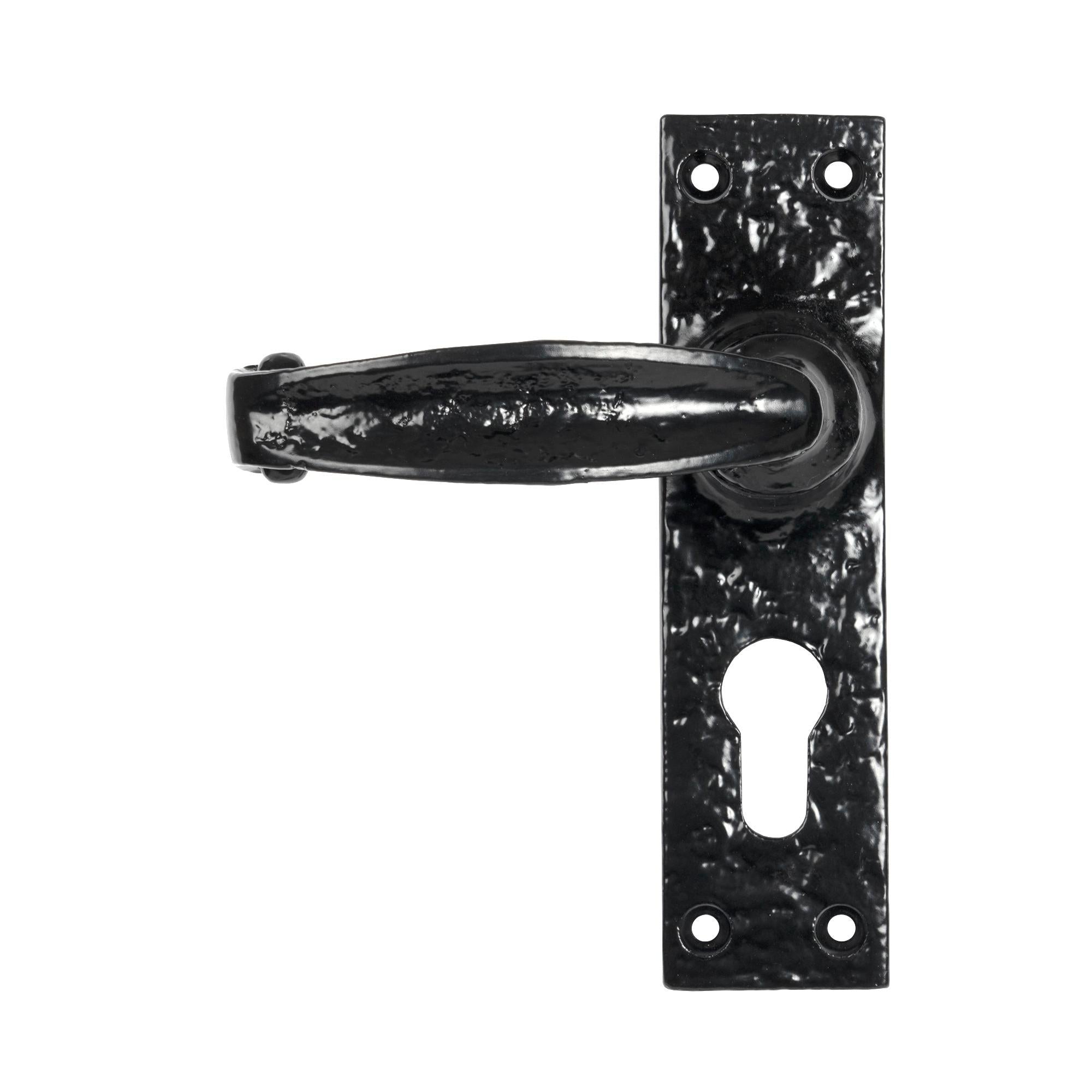 Black Lever Euro Lock Set | From The Anvil - Lever Euro - From The Anvil - Yester Home