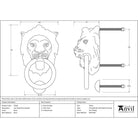 Black Lion Head Door Knocker | From The Anvil - Bolt-Through Door Knockers - From The Anvil - Yester Home