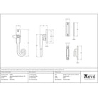 Black Locking Deluxe Monkeytail Fastener - RH | From The Anvil-Locking Fasteners-Yester Home