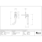 Black Locking Peardrop Espag - LH | From The Anvil - Espag. Fasteners - From The Anvil - Yester Home