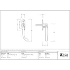 Black Locking Peardrop Espag - RH | From The Anvil - Espag. Fasteners - From The Anvil - Yester Home