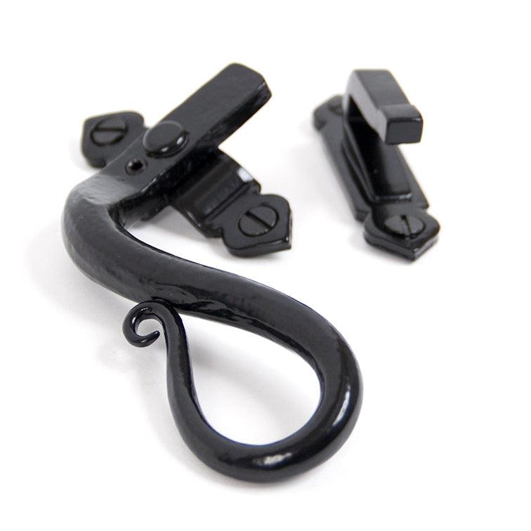 Black Locking Shepherd's Crook Fastener - LH | From The Anvil-Locking Fasteners-Yester Home