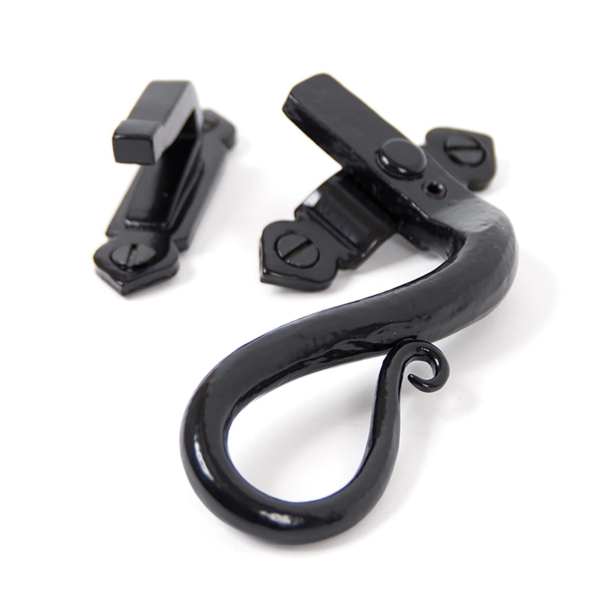 Black Locking Shepherd's Crook Fastener - RH | From The Anvil - Locking Fasteners - From The Anvil - Yester Home