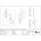 Black Locking Shepherd's Crook Fastener - RH | From The Anvil-Locking Fasteners-Yester Home