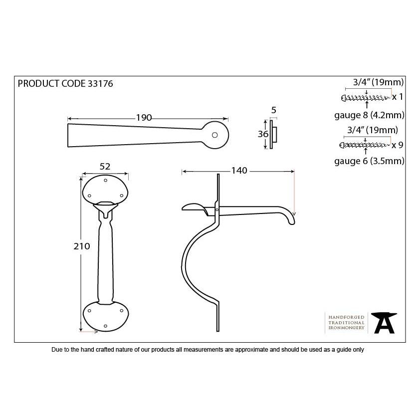 Black Medium Bean Thumblatch | From The Anvil-Thumblatches-Yester Home