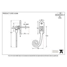 Black Monkeytail Espag - LH | From The Anvil-Espag. Fasteners-Yester Home