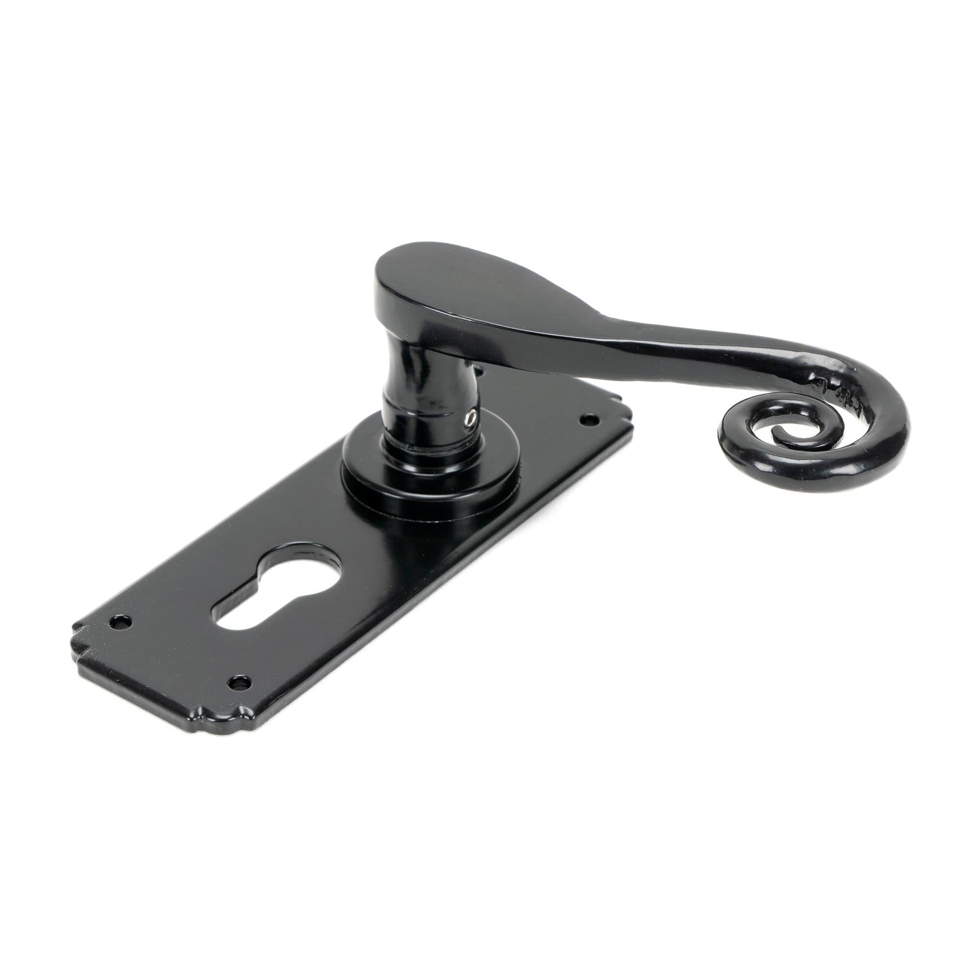 Black Monkeytail Lever Euro Lock Set | From The Anvil - Lever Euro - From The Anvil - Yester Home