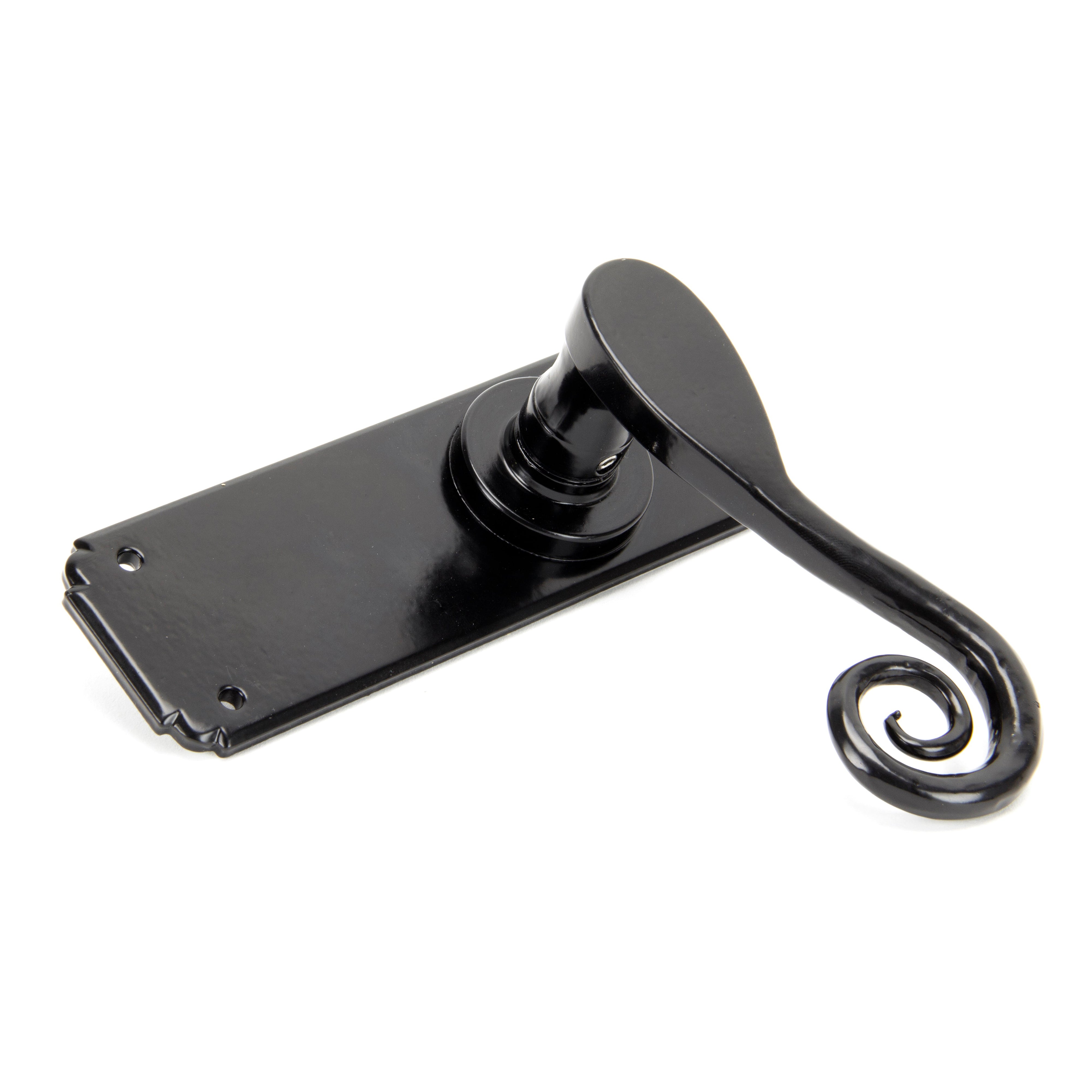 Black Monkeytail Lever Latch Set | From The Anvil-Lever Latch-Yester Home
