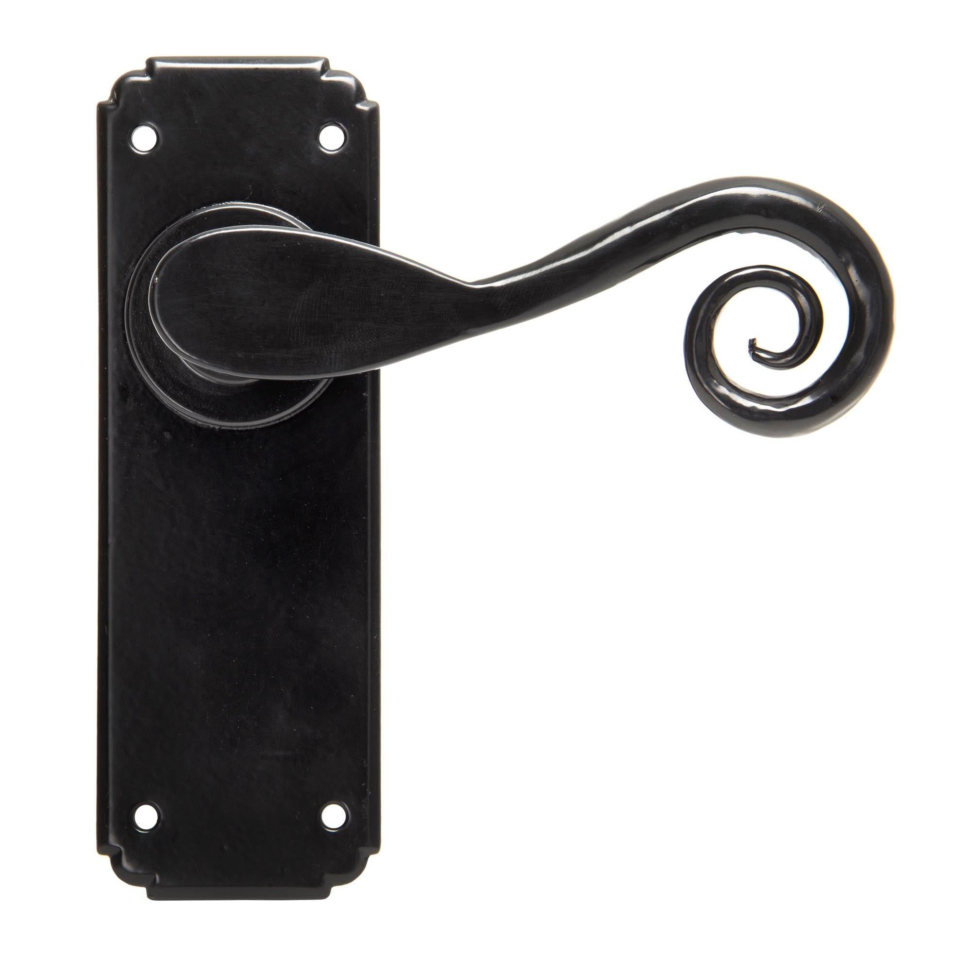 Black Monkeytail Lever Latch Set | From The Anvil - Lever Latch - From The Anvil - Yester Home