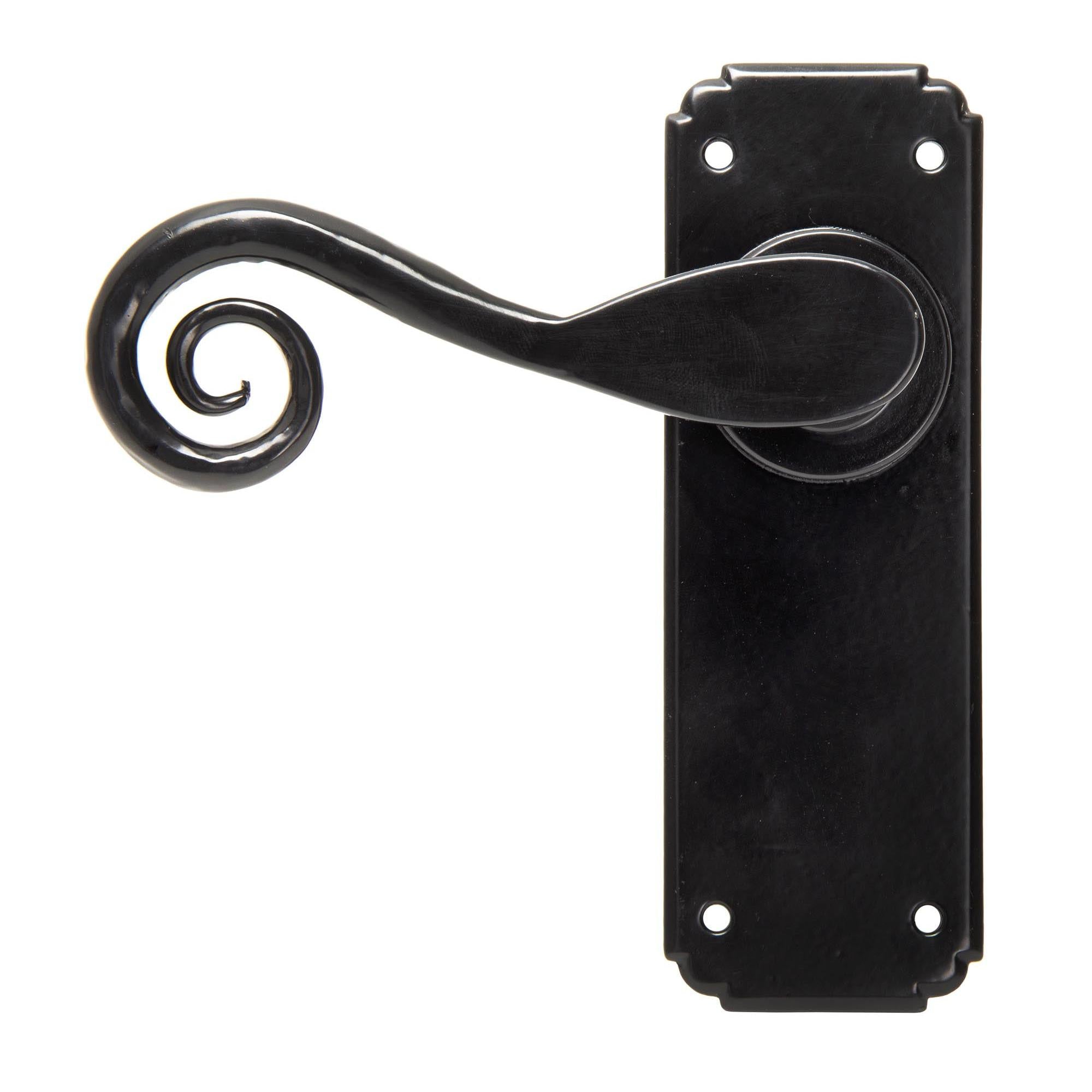 Black Monkeytail Lever Latch Set | From The Anvil - Lever Latch - From The Anvil - Yester Home